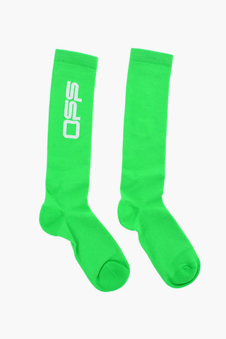 Embroidered Logo Long Socks