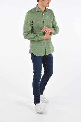 flax spread collar shirt