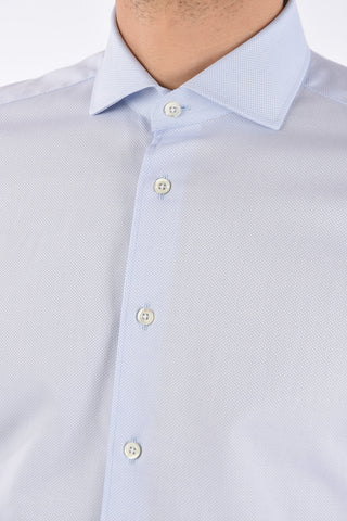 camicia pin check collo francese