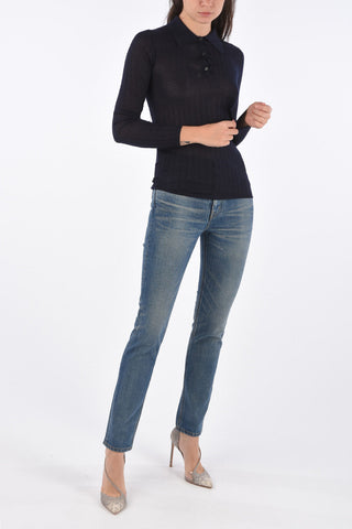Cashmere and Silk  Polo Neck Sweater