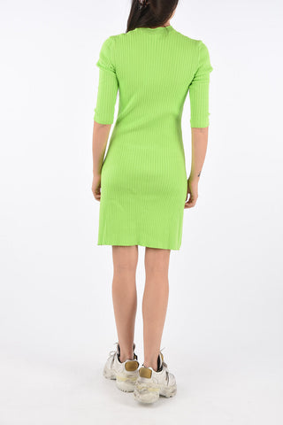 vestito attillato a costine manica ¾