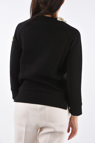 SIMONE ROCHA 4 pearl embellished crew-neck sweatshirt