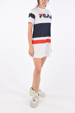 Logo-Print Mesh Dress