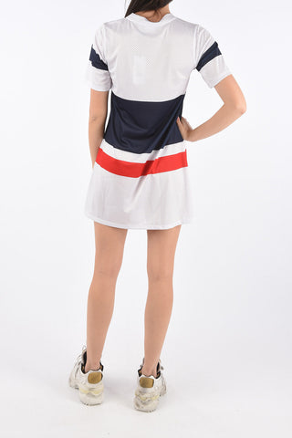 Logo-Print Mesh Dress