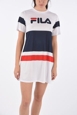 Logo-Print Mesh Dress