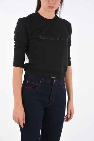 JEANS crew-neck sweatshirt with printed logo