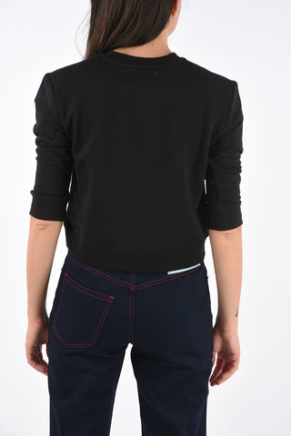 JEANS crew-neck sweatshirt with printed logo