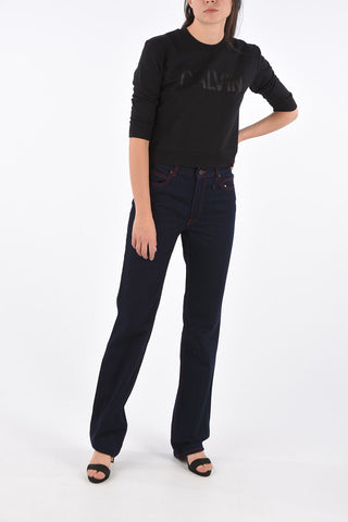 JEANS crew-neck sweatshirt with printed logo