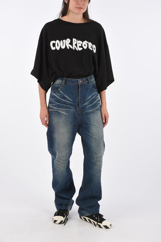 stone washed Low-rise waist Baggy jeans