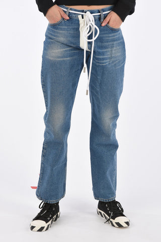 Mid-rise waist straight fit jeans