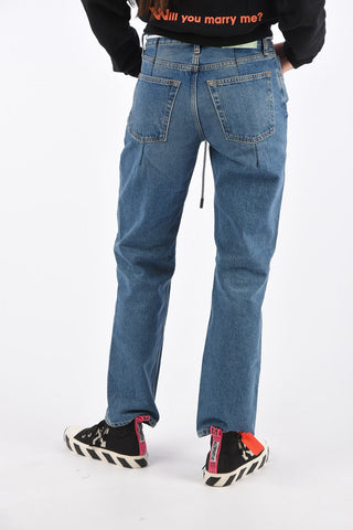 Mid-rise waist straight fit jeans