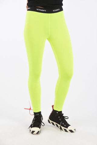 leggings fluo con coulisse in vita