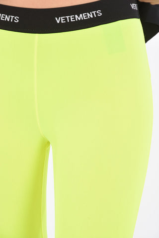 leggings fluo con coulisse in vita