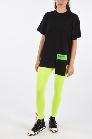 leggings fluo con coulisse in vita