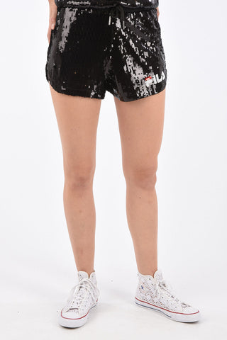 NERO Shorts KIKU con Paillettes