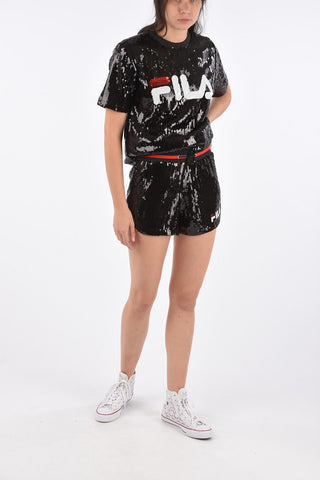 NERO Shorts KIKU con Paillettes