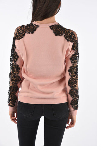ADIDAS crew-neck sweatshirt with Lace Sleeve