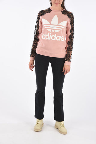 ADIDAS crew-neck sweatshirt with Lace Sleeve