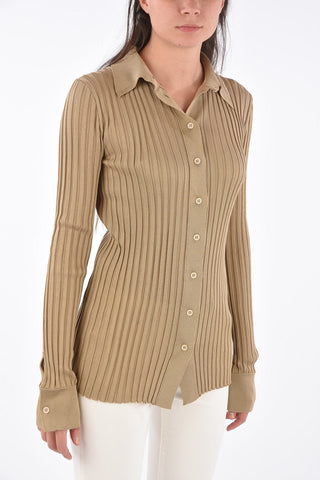 Silk Ribbed Slim Fit Cardigan