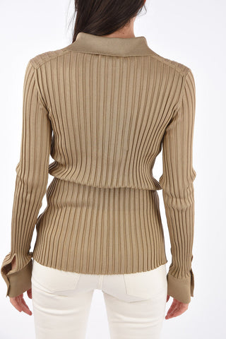 Silk Ribbed Slim Fit Cardigan
