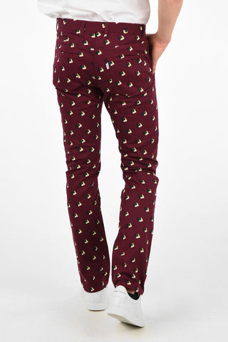 abstract print belt loops trousers