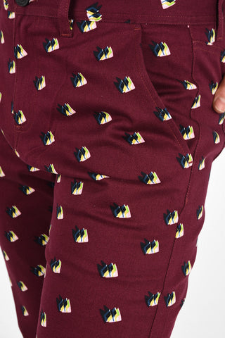 abstract print belt loops trousers