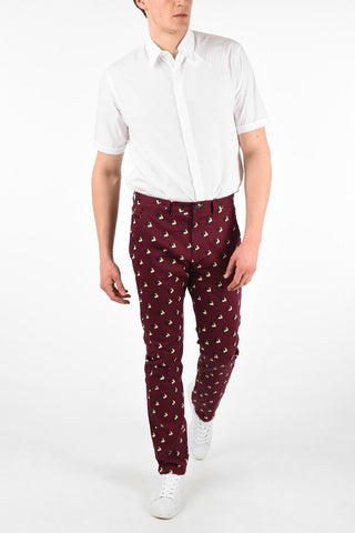 abstract print belt loops trousers