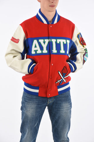 Leather Details HAITI Varsity Bomber