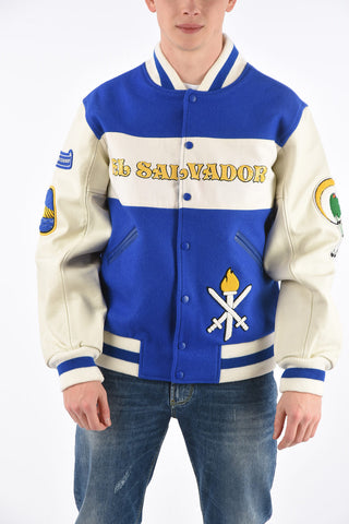 Leather Sleeve EL SALVADOR Varsity Bomber