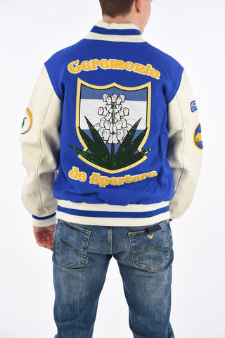 Leather Sleeve EL SALVADOR Varsity Bomber