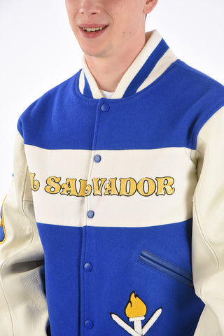 Leather Sleeve EL SALVADOR Varsity Bomber