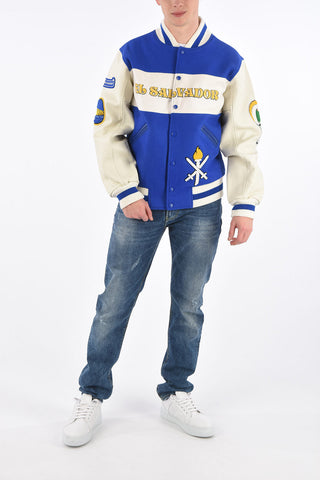 Leather Sleeve EL SALVADOR Varsity Bomber
