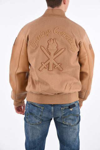 Leather Sleeve OC TONAL Varsity Bomber