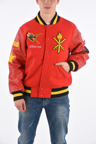 Leather Sleeve VIETNAM Varsity Bomber