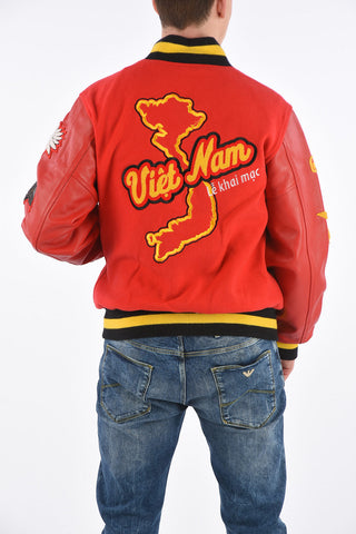 Leather Sleeve VIETNAM Varsity Bomber
