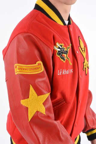 Leather Sleeve VIETNAM Varsity Bomber