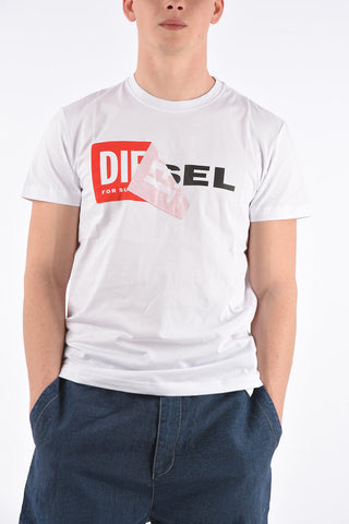 Logo Print T-DIEGO-QA Crewneck T-Shirt