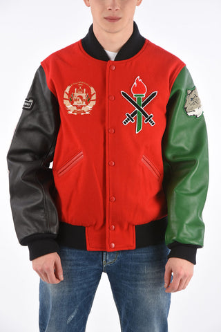 Leather Sleeve AFGHANISTAN Varsity Bomber