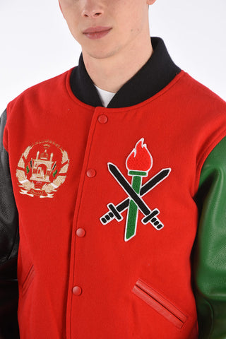 Leather Sleeve AFGHANISTAN Varsity Bomber