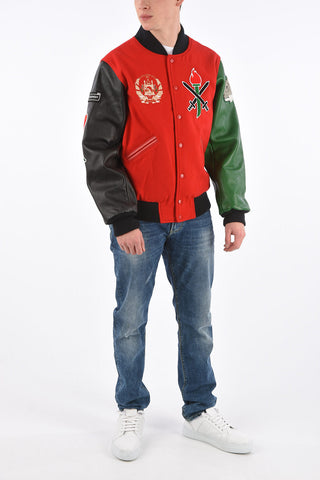 Leather Sleeve AFGHANISTAN Varsity Bomber