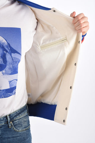 Leather Sleeve DOM REP Varsity Bomber