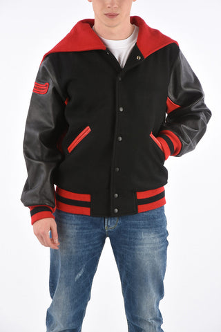 Leather Sleeve ALBANIA Varsity Bomber