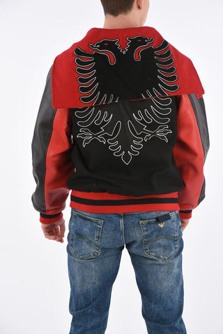 Leather Sleeve ALBANIA Varsity Bomber