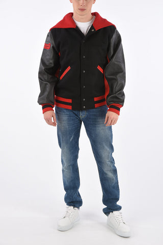 Leather Sleeve ALBANIA Varsity Bomber
