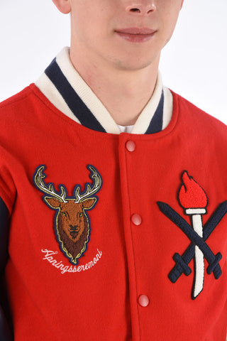 Leather Sleeve NORWAY Varsity Bomber