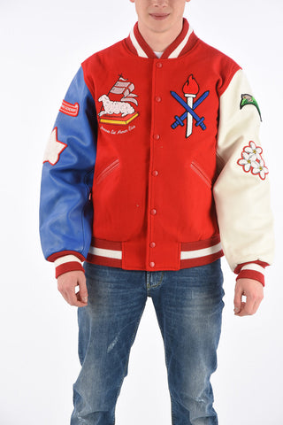 Leather Sleeve PUERTO RICO Varsity Bomber