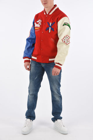 Leather Sleeve PUERTO RICO Varsity Bomber