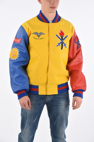 Leather Sleeve ECUADOR Varsity Bomber