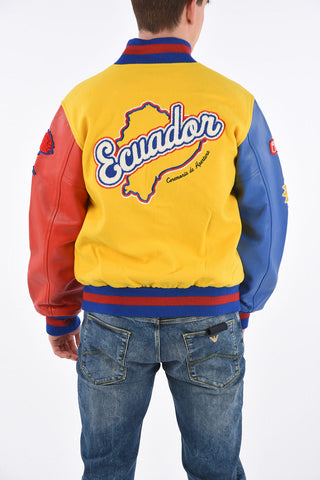 Leather Sleeve ECUADOR Varsity Bomber