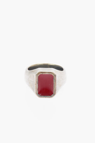 Silver EMAILLE RED Ring